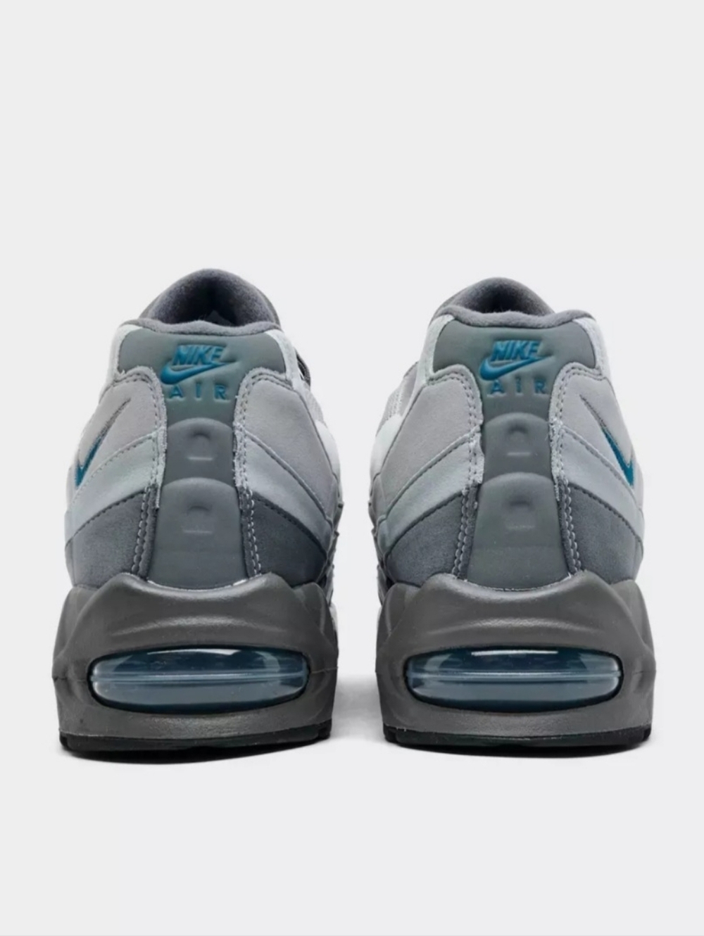 Nike Air Max 95 Grey White with Teal Tongue Accents - Picture 5 of 6